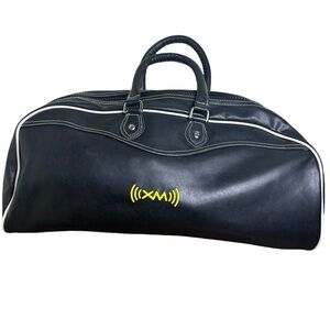 Black Leather Carry-On Duffle Bag